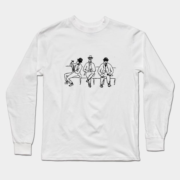 men on the subway Long Sleeve T-Shirt by xam